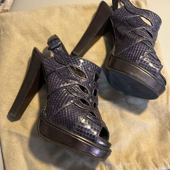 BOTTEGA VENETA heels Leather Python Animal print slingback platforms EU … - Picture 15 of 16